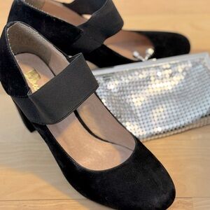 Black Suede Mary Jane Heels
